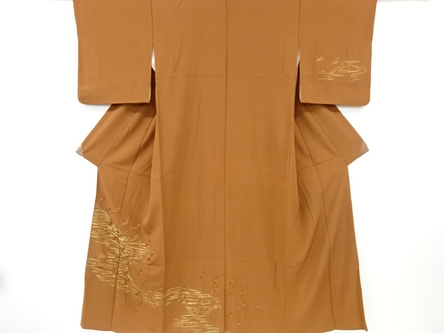 JAPANESE KIMONO / VINTAGE HOMONGI / EMBROIDERY / SPIRAL & CRANES